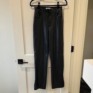 Black Women's Jeans-vegan leather